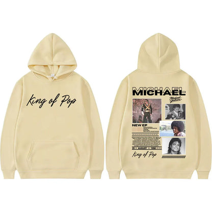 King of Pop Michael Jackson Bad Era Hoodies Men's Clothes Fashion Hip Hop Punk Sweatshirt Long Sleeve Oversized Hoodie Pullovers
