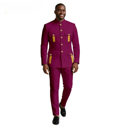 New Men's Suit 2-piece Business Formal Blazer Double-breasted Design Groom Tuxedo for Wedding XS-6XL Outfit