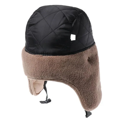 Men's Winter Bomber Hat with Goggles, Motorcycle Windproof Pilot Hat, Faux Fur Earflap Ushanka for Outdoor