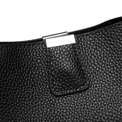 100% cowhide Bag Casual Women Hobos Handbags Bucket Bags New Women's Fashion Handbags Retro Solid Color Leather Shoulder wallet