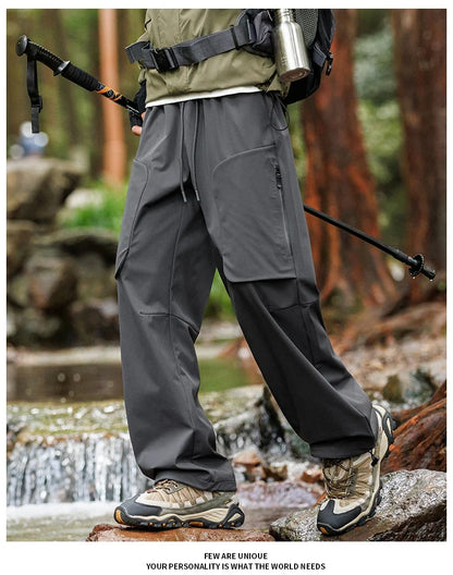 Male Hiking Pants Outdoor Waterproof Windproof Mountaineering Sports Pant Spring Autumn Zippered Pocket Fishing Camping Trousers