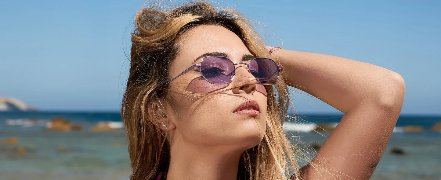 Retro Small Polygon Polarized Sunglasses Women Metal UV400 Sun Glasses Men Anti-Glare UV400 Goggles Driving Eyewear
