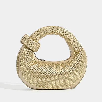 New Small Niche Design Diamond Dumpling Handbag Women's Socialite Style Evening Event Casual Versatile Handbag Water Diamond Bag