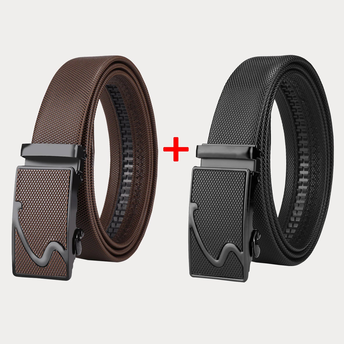 Two Pack New Men's Belt Automatic Buckle Waist Belt Korean Version Trendy Casual Versatile Middle-Aged Youth Business Pants Belt