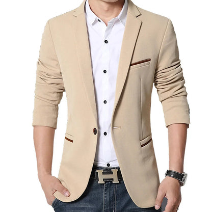 Brand Men's Casual Blazer 2025 Autumn New Fashion Slim Business Suit Coat Gentleman High-quality Men's Clothing Homme M~5XL
