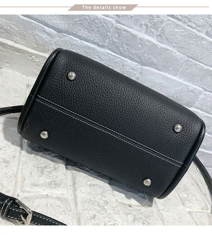 Female genuine cow leather bag for women bag blue Handbag New Crossbody Bucket Bag luxury Shoulder bag tote bag medium