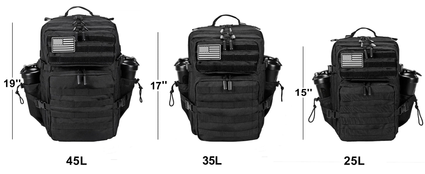 35L Tactical Backpack Small Athlete Gym Bag for Men/Women Qutdoor Travel Hiking Molle Rucksack with Bottle Holder
