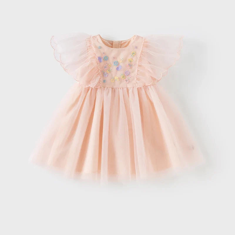 Girls Baby Princess Dress Summer Sweet Cute Embroidery Children Mesh Elegant Dress Party Outdoor Gentle DB2251139