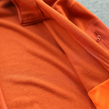 Outdoor Lightweight Fleece Sweatshirt Jacket Men's Zipper Closure Stand Collar Technical Fabric Comfortable Youth Fashion