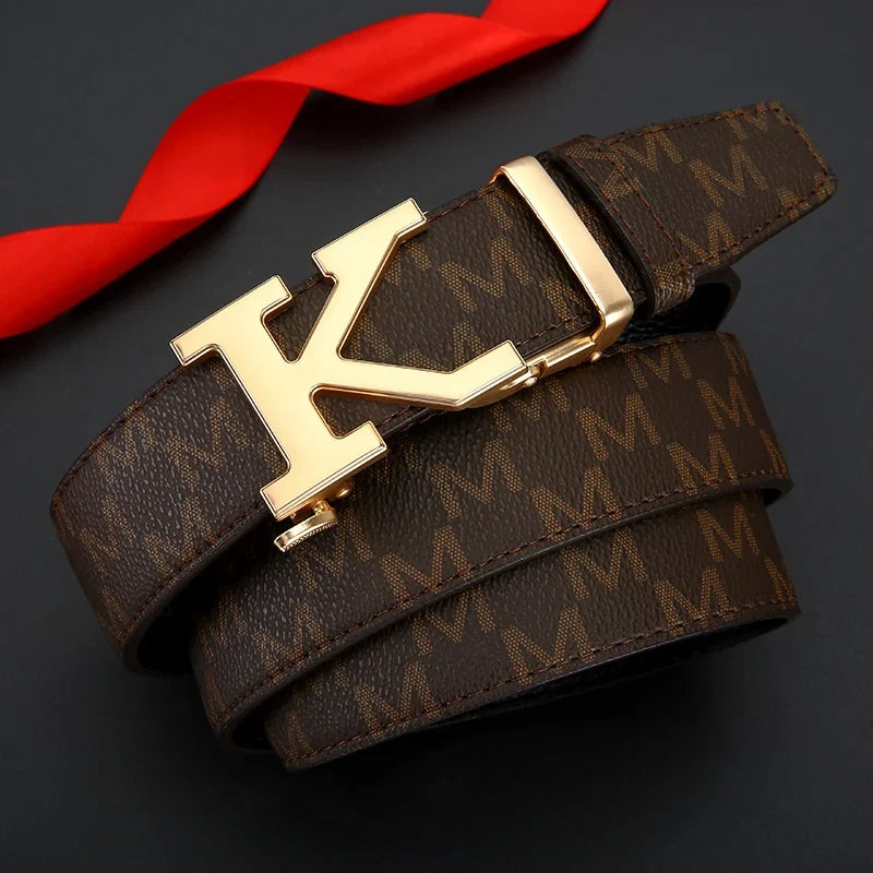 Luxury brand fashionable leather business men belt alloy high-quality casual belt for men jeans versatile youth trend belts men