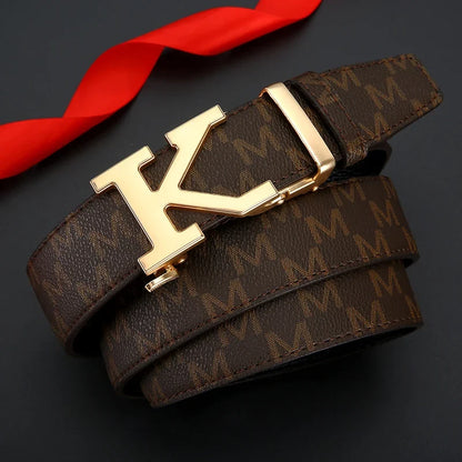 Luxury brand fashionable leather business men belt alloy high-quality casual belt for men jeans versatile youth trend belts men