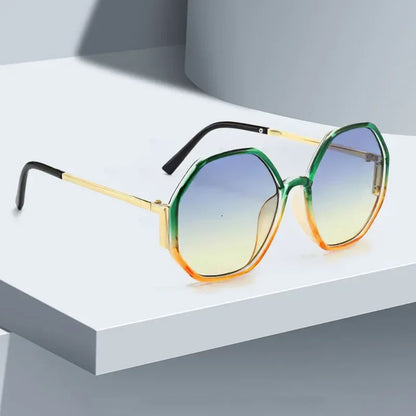 2026 New Sunglasses for Women Avant Garde Geometric Multi-color Gradient Frame Transparent Glasses