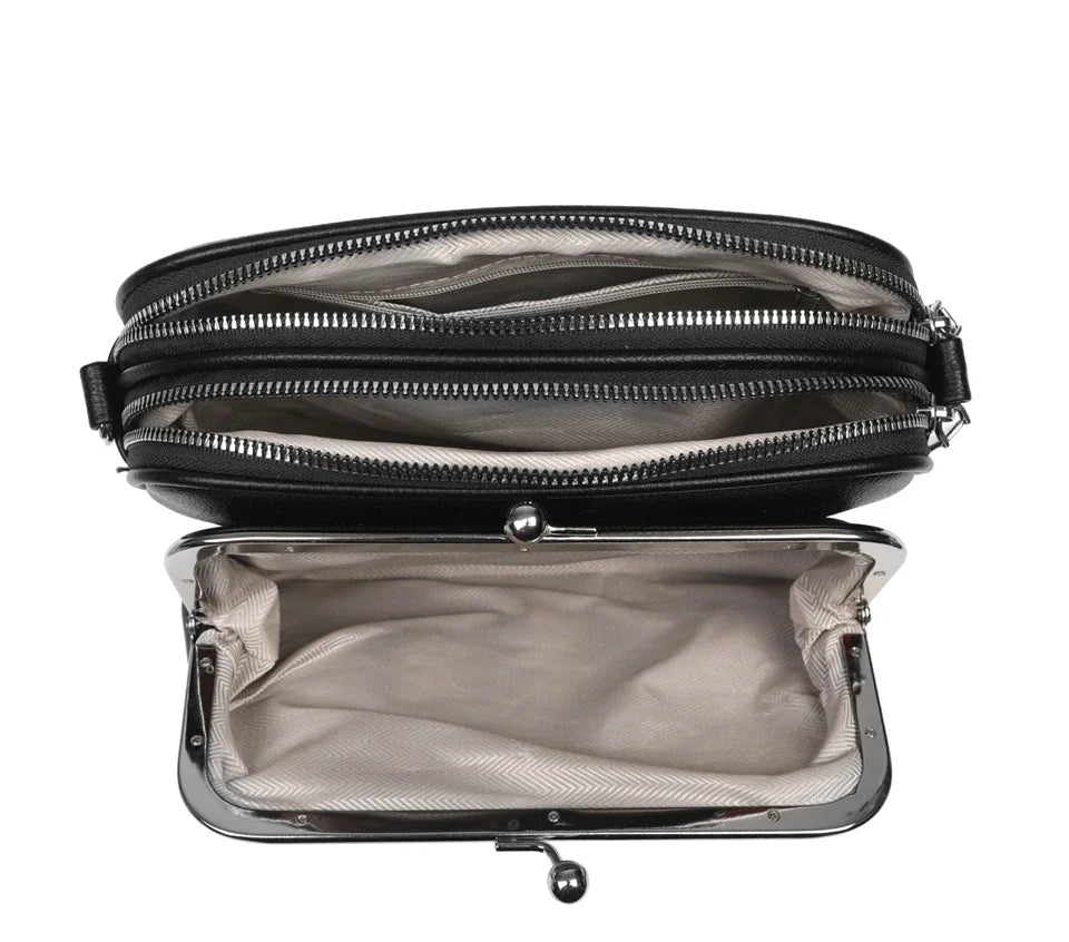 Elegant Shoulder Bag for Women Soft Leather Crossbody Bags Designer Multiple Pockets Messenger Bag Ladies Purses and Handbags