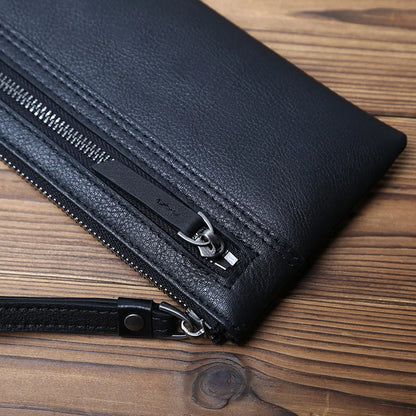 Leather Men's Wallet Natural Leather Clutch Bag Long Bank Card Bag Large Capacity Coin Purse Casual Men's Mobile Phone Bag