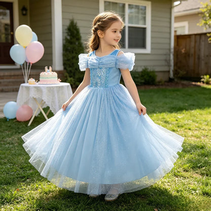 Kids Cinderella Dress Up Clothes Baby Girl Halloween Aurora Princess Dresses Child Birthday Party Little Rabbit Cosplay Costumes