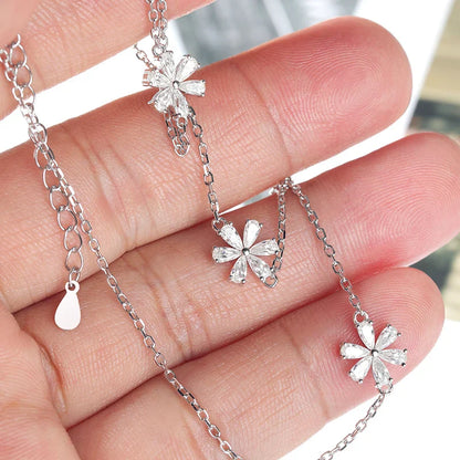 Pear Cut Flower Moissanite Necklaces for Women GRA Certified Lab Moissanite s925 Sterling Silver Chain Dainty Necklace