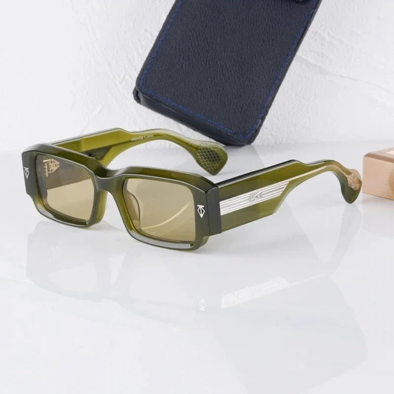 Handmade Thick Acetate Classical Sunglasses Rectangle Luxury Brand Design Style Top Quality Patchwork UV400 Unisex Gafas