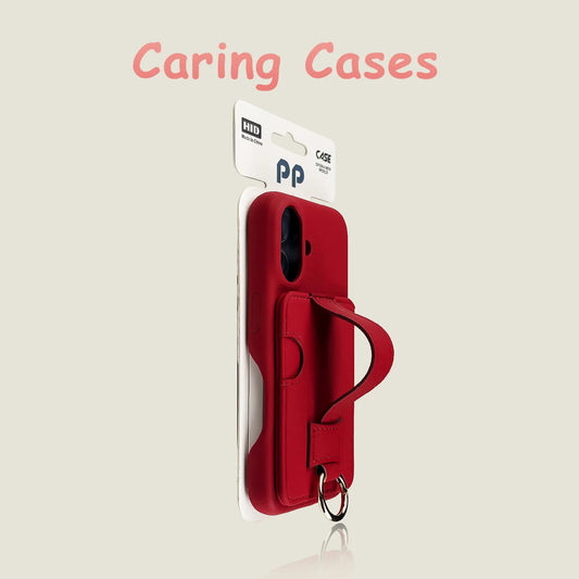 For iPhone 17 Pro Max Case Red Lychee Leather Card Slot Wrist Strap Compatible with iPhone 16 15 14 13