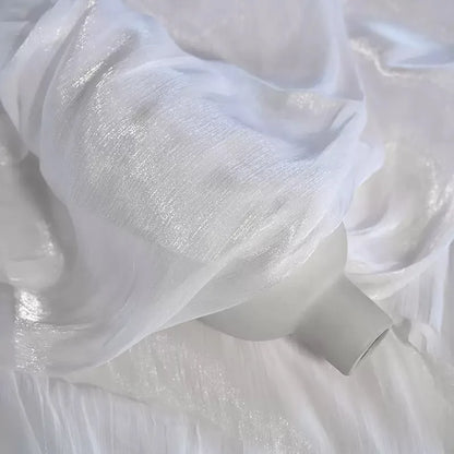 Pleated White Wedding Dress 2026 Strapless A Line Slit Shiny Bridal Gown With Train vestido de noivas para casamento Customized