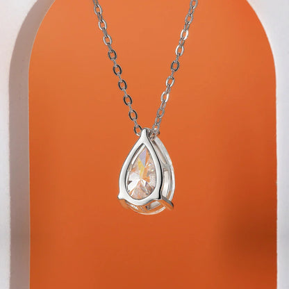 1-4carat Waterdrop Moissanite Pendant Necklace with Certificate S925 Silver Solitaire Pear Cut Lab Diamond Neckchain for Woman