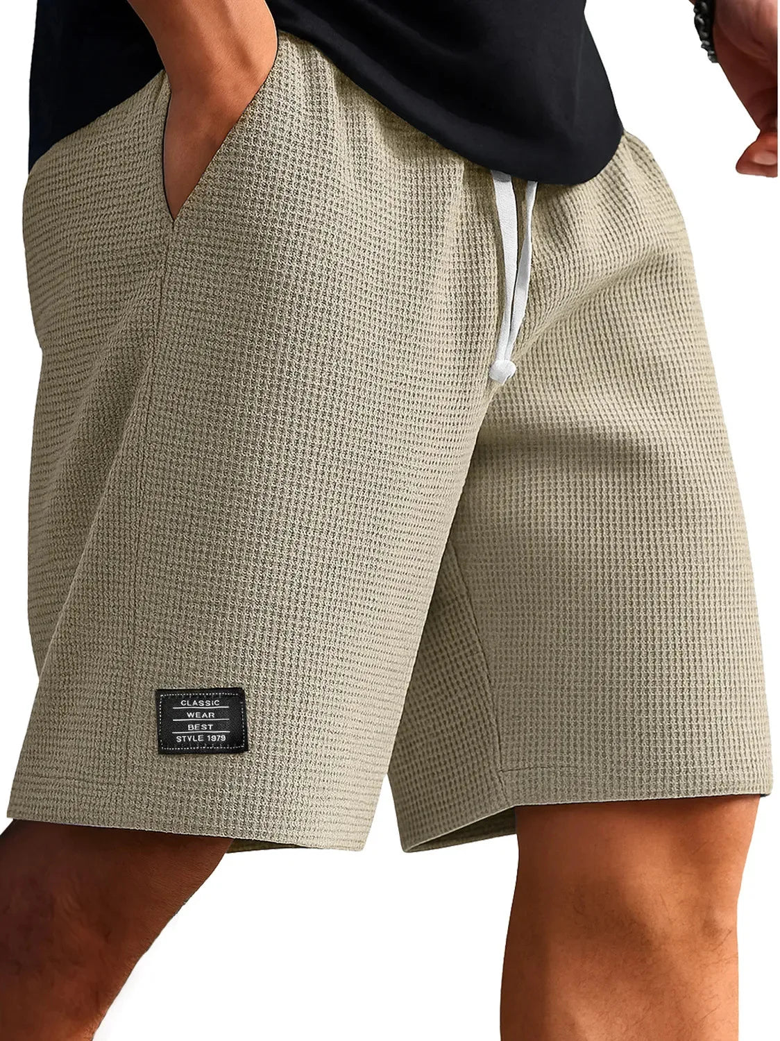Men's Jacquard Casual Shorts Summer Harajuku Solid Sweatpants Fashion Men Short Pants Retro Men Clothes Roupas Streetwear New