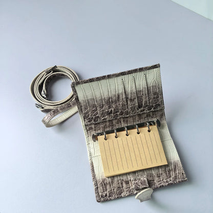 New Genuine Leather Lanyard Passport Holder Travel Ticket Organizer RFID Wallet A6 Refillable Notebook For Case Himalayas Color