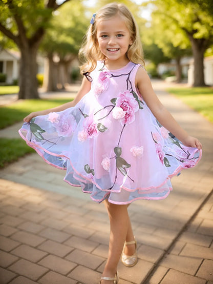 Summer Girls Flower Dress Kids Girl Beach Dresses Chiffon Kids Dresses Floral Teenager Girls Clothes 6 8 10 12 14 Year