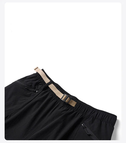 2026 Summer New Oversize 145gsm Elastic Quick Dry Fabric Shorts Men Elastic Wait Cargo Outdoor Shorts