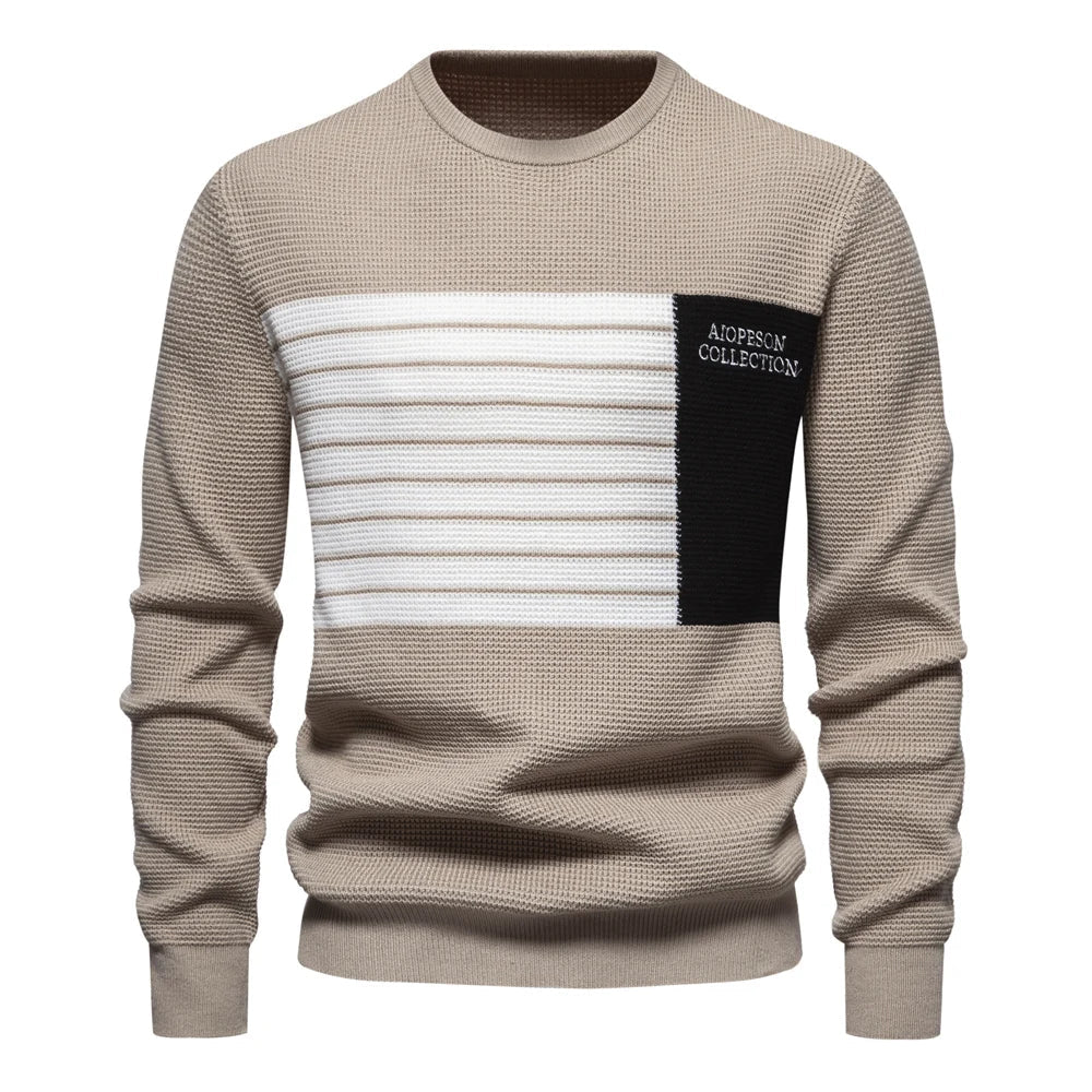 Fashion Stripe Youth Sweater for Men Casual Pullover Quality Knitted Sweater Male Winter Long Sleeved