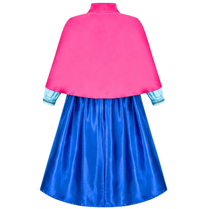 Frozen Anna Princess Girl Dress Halloween Cosplay 2026 Party Costume Snow Queen Princess Clothes Children Outfit 2-10 Y