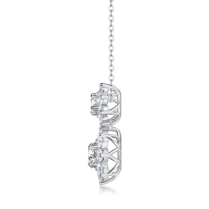 1.73CT D Color Full Moissanite Pendant Necklace for Women Certified 925 Sterling Silver Sunflower Necklace Party Wedding Jewelry