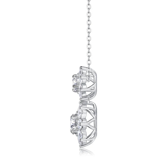 1.73CT D Color Full Moissanite Pendant Necklace for Women Certified 925 Sterling Silver Sunflower Necklace Party Wedding Jewelry