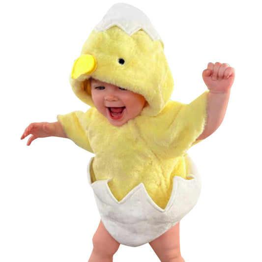 Little Chicken from Shell Newborn Hatching Chick Costume for Baby Girls Boys 6-12M 12-24M Hoodie Romper Easter Clothes