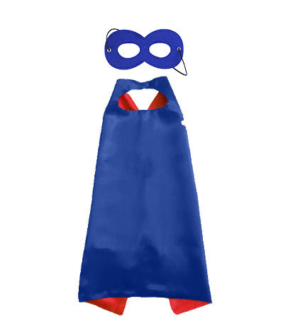Superhero Cosplay Costume Solid Two Colored Satin Super Hero Cloak Children Cape Boys Girls Satin Halloween Carnival Party