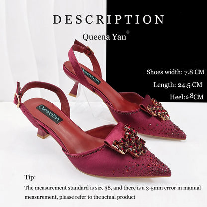 2026 INS Fantastic Rhinestone-encrusted Sex Ladies Shoes / Matching  Sparking Mini Bag (SPECIAL COLLECTION)