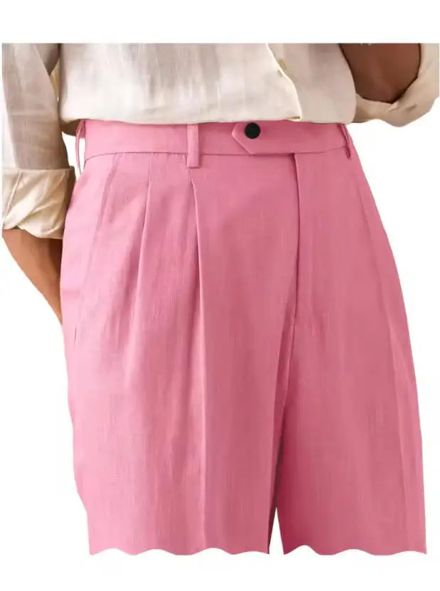 Premium Men's Pants Pleated Wide-Leg Dress Chinos Business Daily Office Versatile Formal Casual Trousers Banquet Wedding Summer