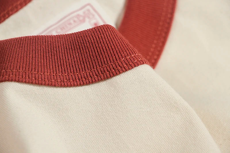 2024 Summer New Stitching Raglan Sleeve Man Retro Tshirt Women Casual Chinese Printing T-shirts Student Green Red Tee