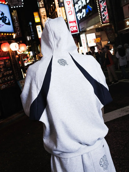 Autumn and winter new trendy men's and women's high street Japanese casual sports letter hooded sweatshirt and pants set