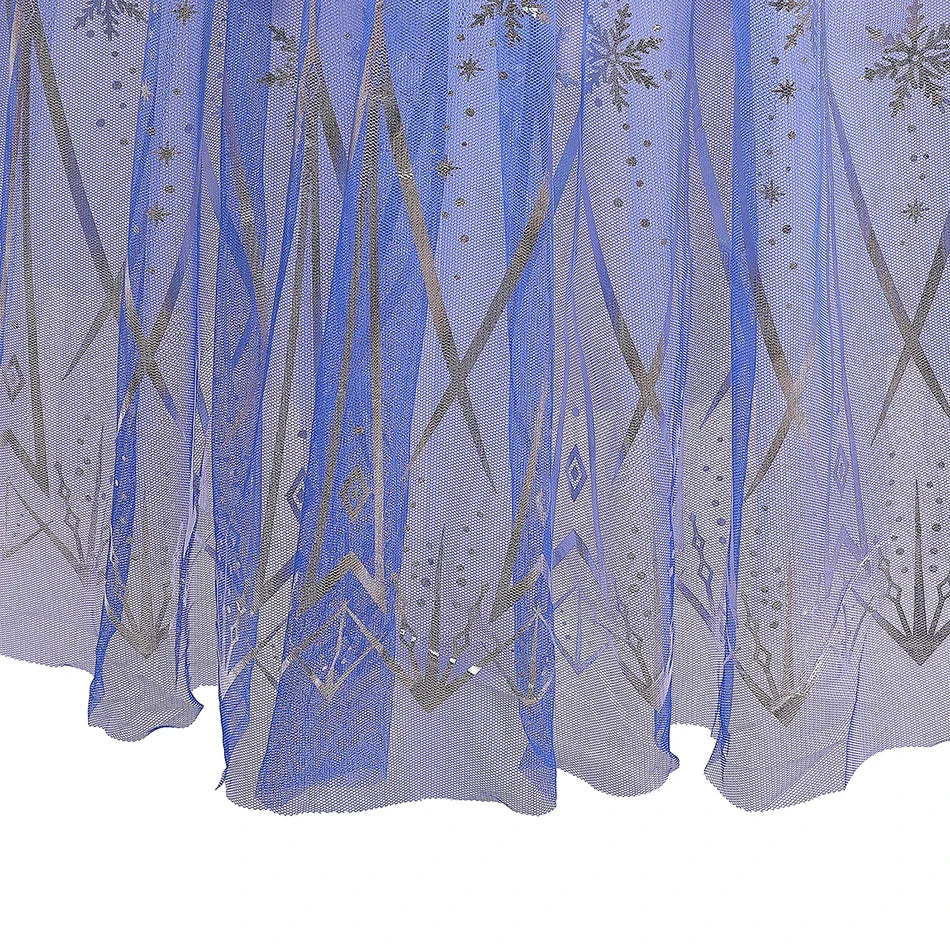 2PCS LED Light Up Snow Queen Costume for Kids Girl Elsa Birthday Party Luxury Princess Cosplay Children Carnival Clothing Outfit