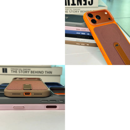 High Quality Tech Woven Magnetic Phone Cases For IPhone17 16 15 14 13 12 Pro Max Air Plus For Magsafe 360°Rotating Bracket Cover
