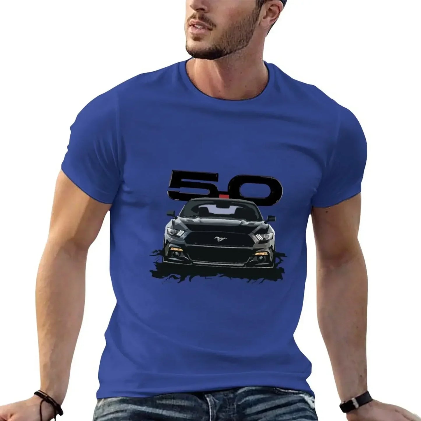 Black Mustang S550 T-Shirt for a boy hippie clothes vintage plain t shirts men