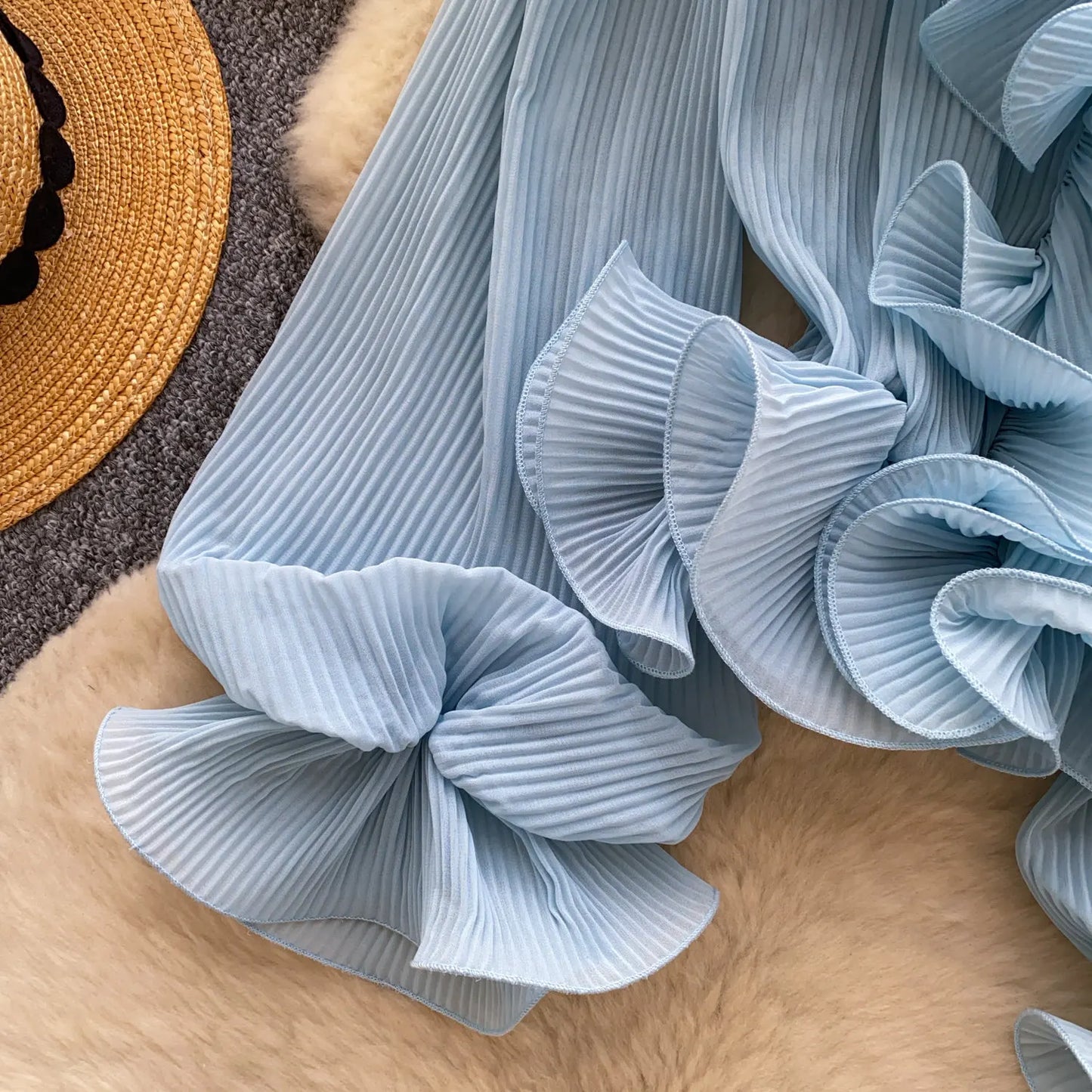 Ruffles Pleated Romantic Tops Thin Spring Summer V Neck French Elegant Blouse Fairycore Flowy Office Lady Luxury Shirt