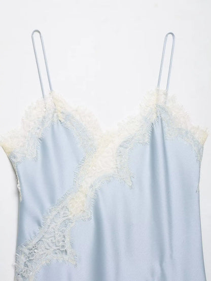 Sexy Women Asymmetrical Lace Slip Tops Summer Female Backless Sleeveless Off Shoulder Underwear Tanks Elegant Beach Camisole