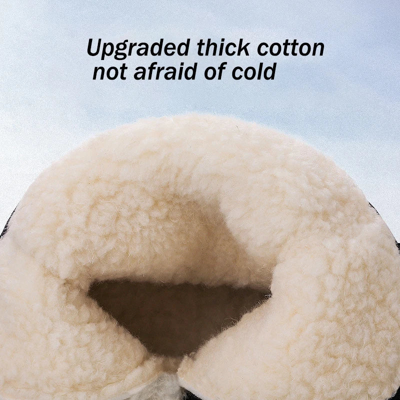 Winter New Thick Short Tube Cotton Boots Anti Slip Casual Men Snow Boots Plush Outdoor Hiking Shoes