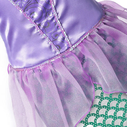 Summer Mermaid Birthday Party Dress Girl Cute Costume Carnival Anime Cosplay Outfits 2-10 Yrs Kids Fantasy Disguise Prom Gown
