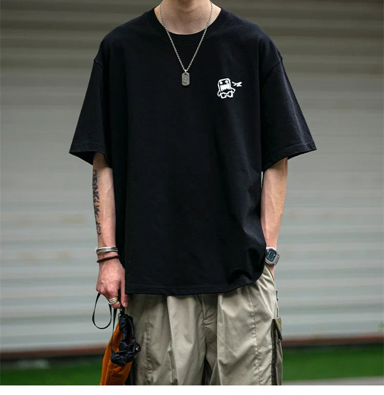 Summer Korean Oversize T-Shirt For Men Streetwear Harajuku High Quality Short Sleeve Loose Casual Tops Hip Hop Trendy Tee Male