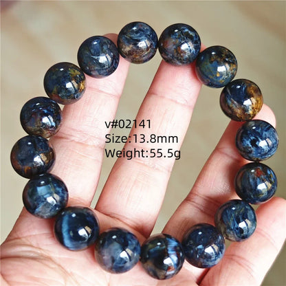 Natural Blue Pietersite Bracelet Women Men Beads Round Beads Chatoyant Cat Eye Fire Pietersite Namibia AAAAAA