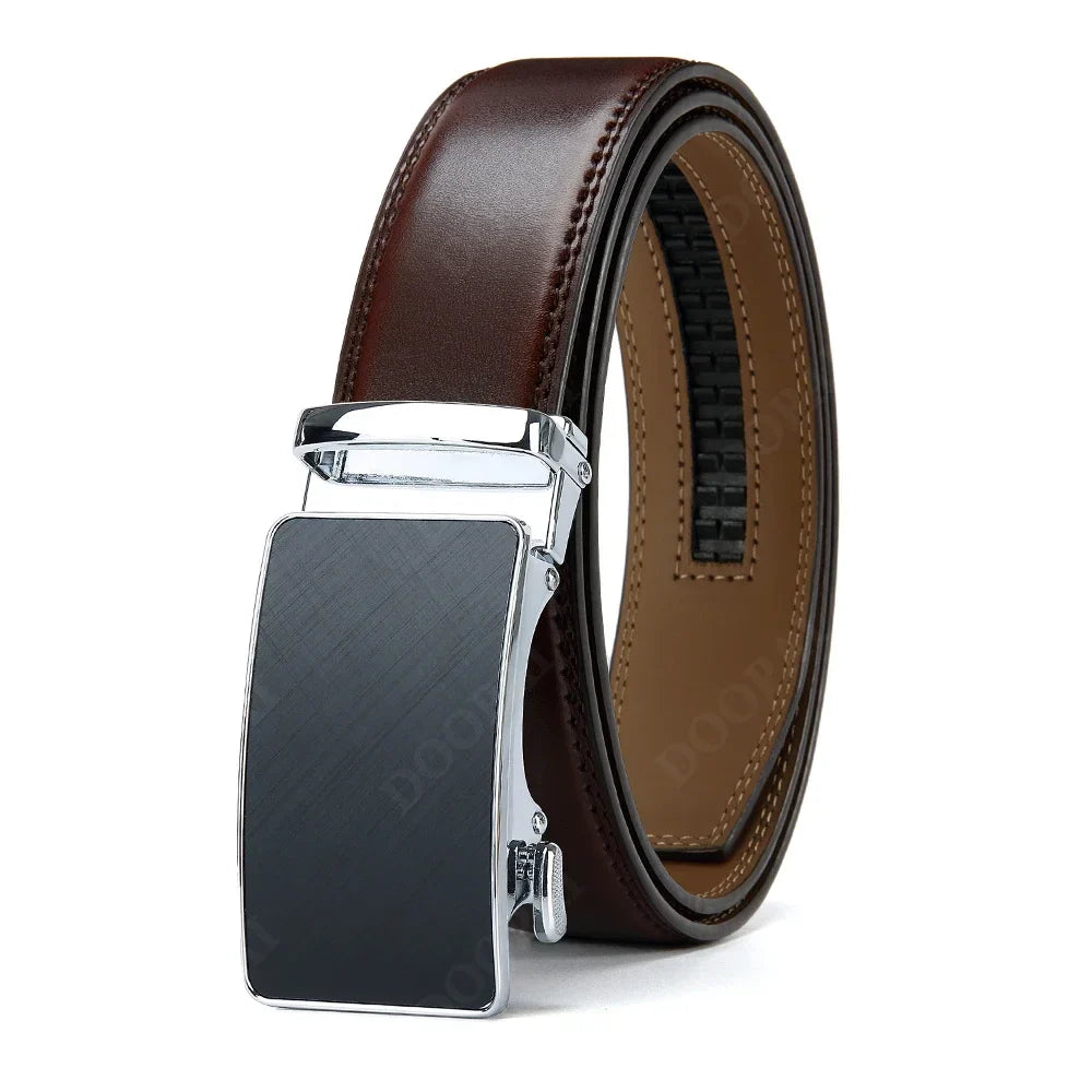 Men's Belt Leather Ratchet Belt Men's Dress and Casual Adjustable Buckle - Fashionable Business Style Belt/strap