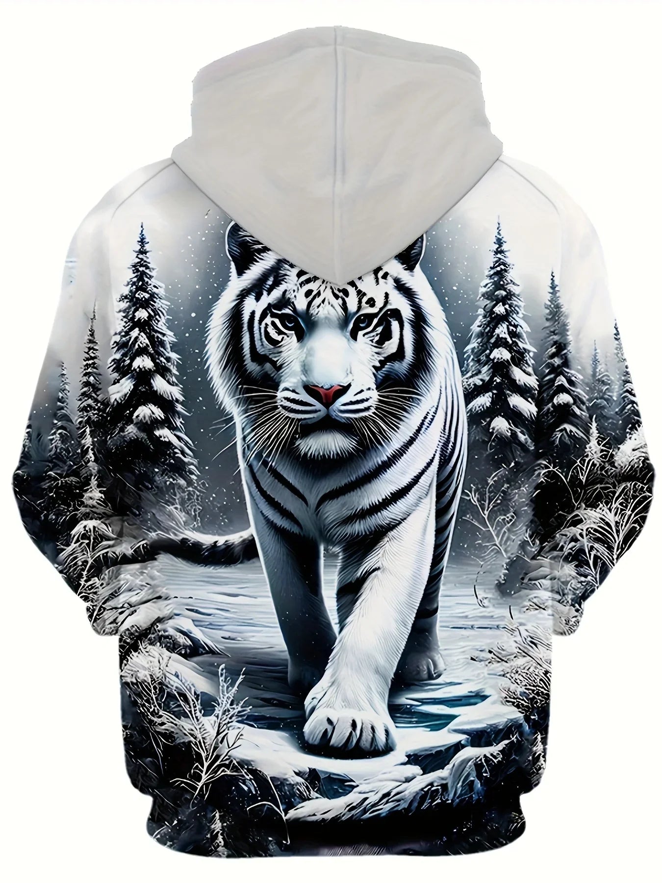 Hot selling new men's autumn tiger print soft, comfortable, breathable hooded sweatshirt outdoor urban fashion clothing