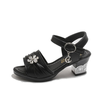 Girls Princess Sandals Summer Kids Low Heels Fashion Party Dress Casual Shoes Outdoor Causal Sandals Children Soft Sole Bow